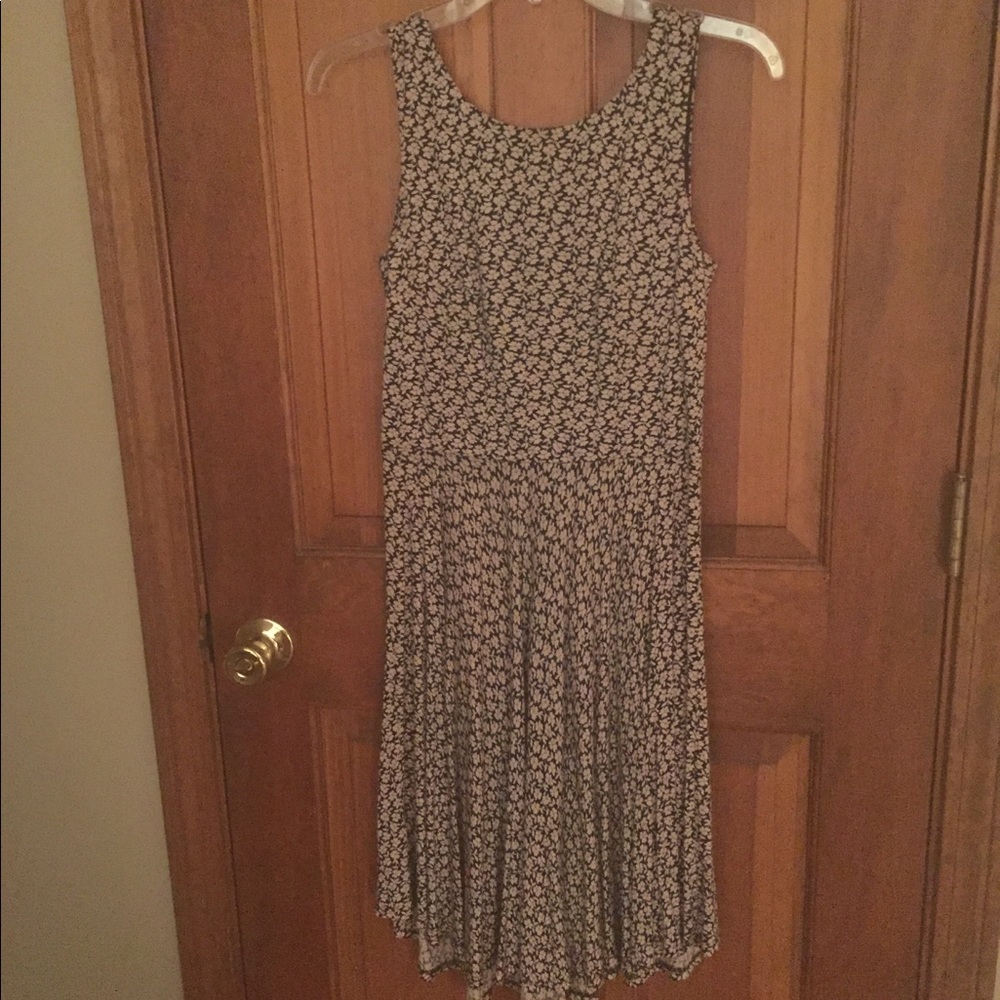 Cute Black and White Floral Summer Dress